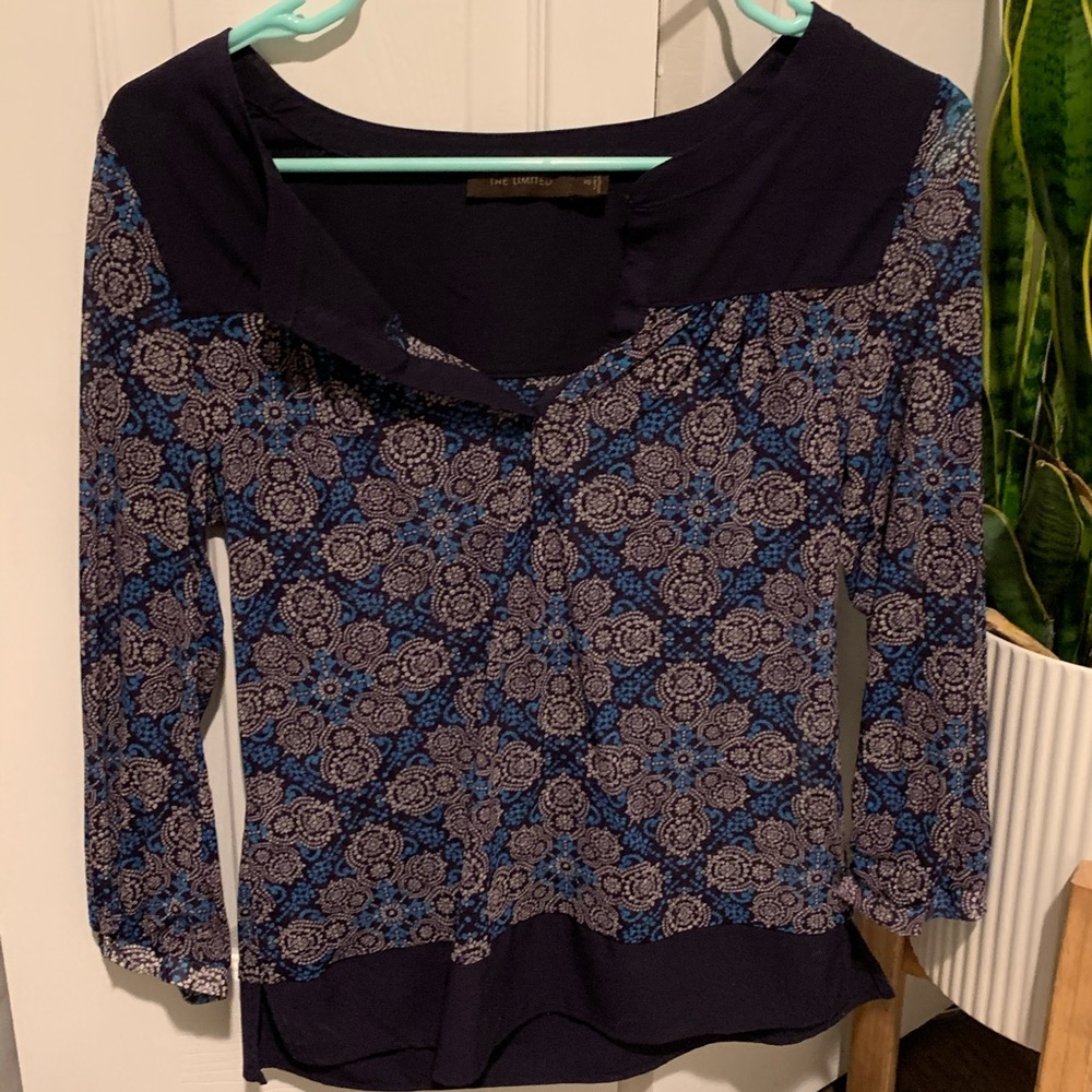 Navy blue and design top